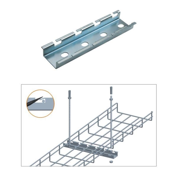 Quest Manufacturing Cable Tray Ceiling Hanging Bar, 6in , Zinc CT0010-06-03 - main